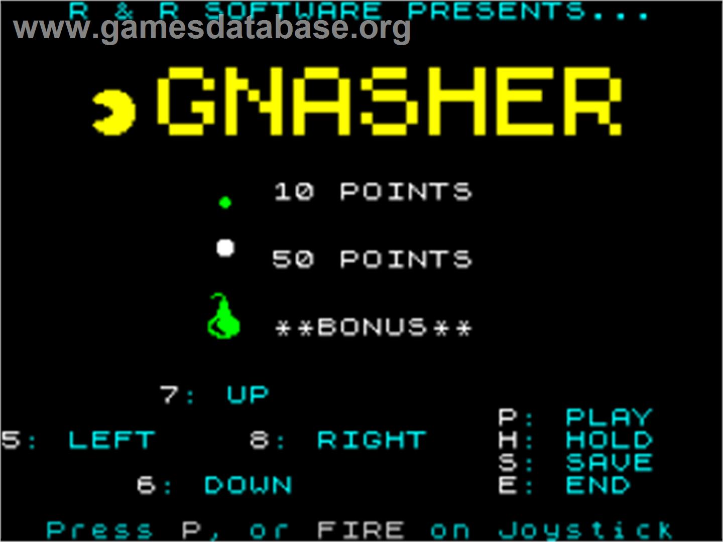 Gnasher / Gricko - Sinclair ZX Spectrum - Artwork - Title Screen