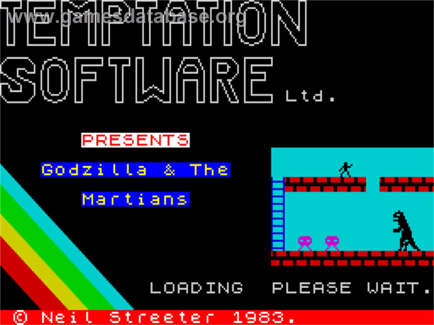 Godzilla And The Martians - Sinclair ZX Spectrum - Artwork - Title Screen