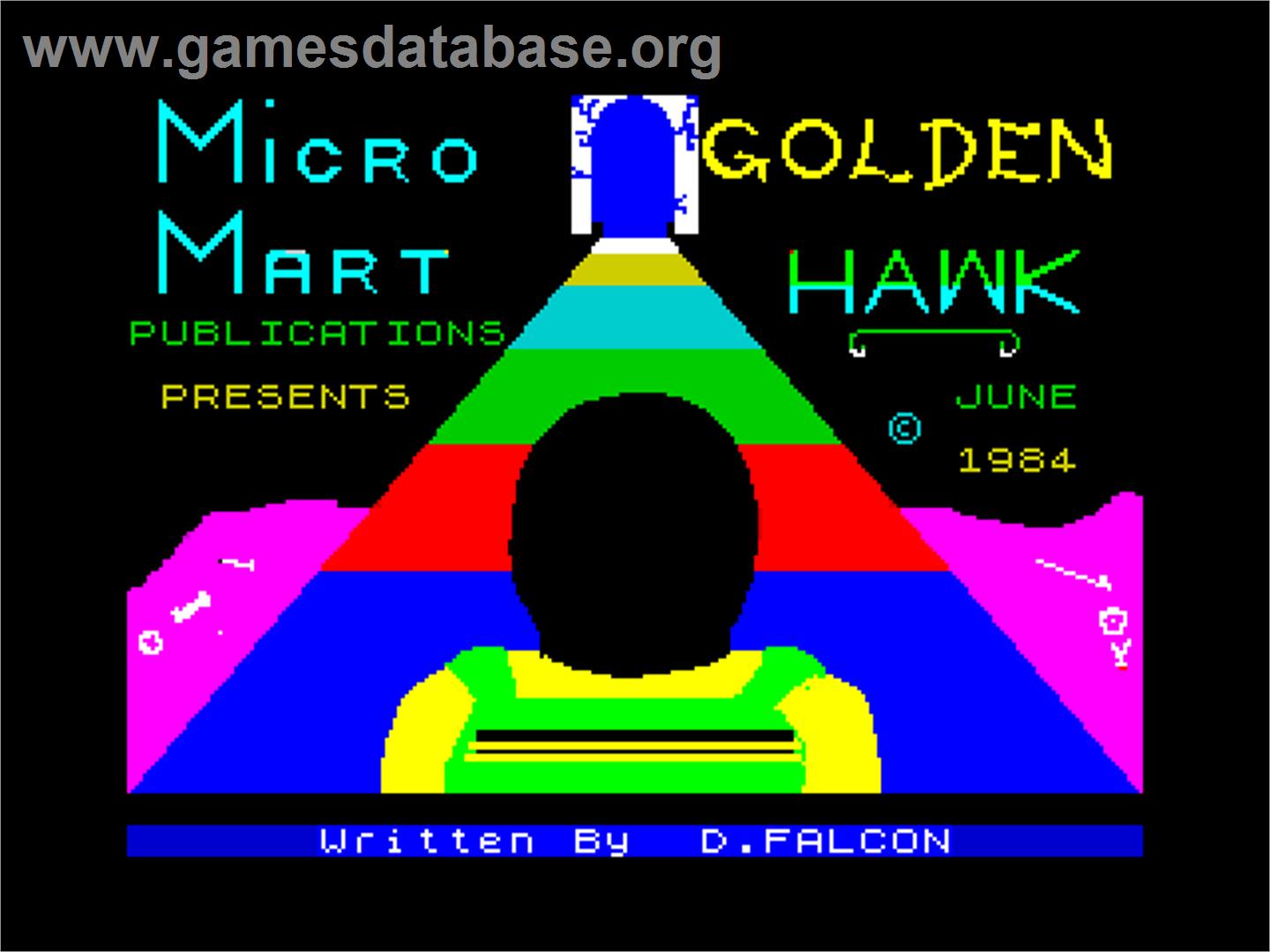 Golden Hawk - Sinclair ZX Spectrum - Artwork - Title Screen