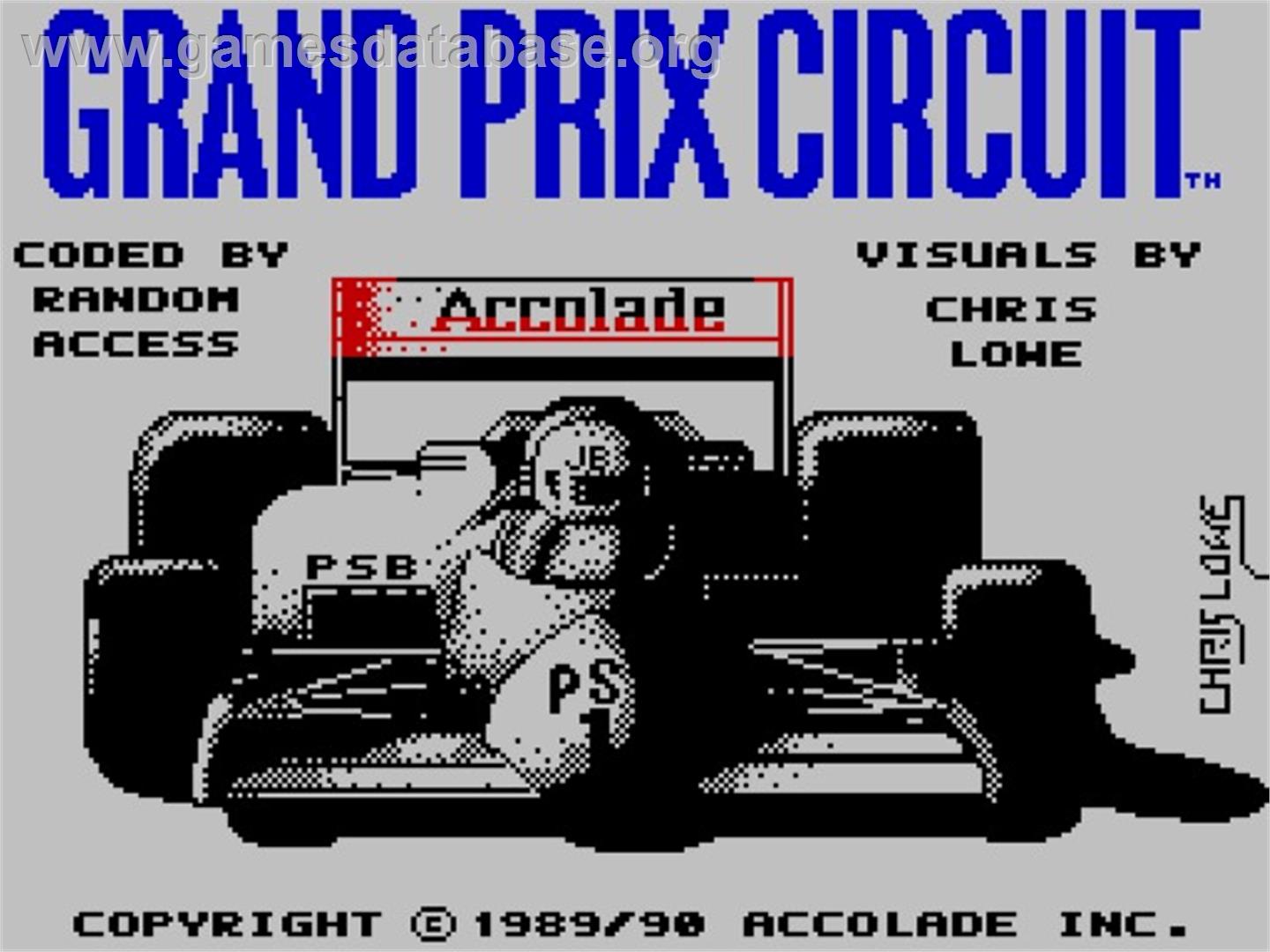 Grand Prix Circuit - Sinclair ZX Spectrum - Artwork - Title Screen