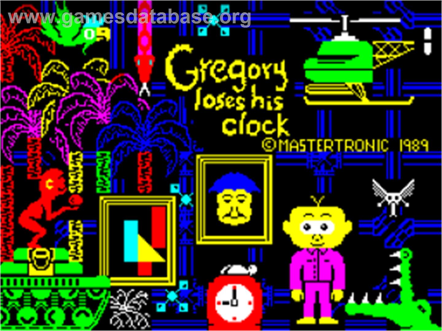 Gregory Loses His Clock - Sinclair ZX Spectrum - Artwork - Title Screen