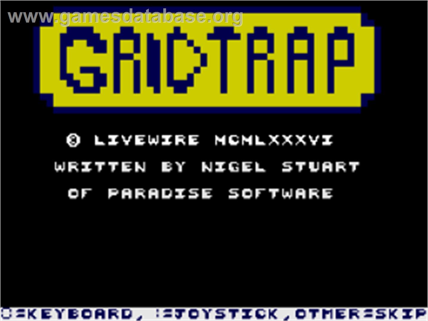 Grid Trap - Sinclair ZX Spectrum - Artwork - Title Screen