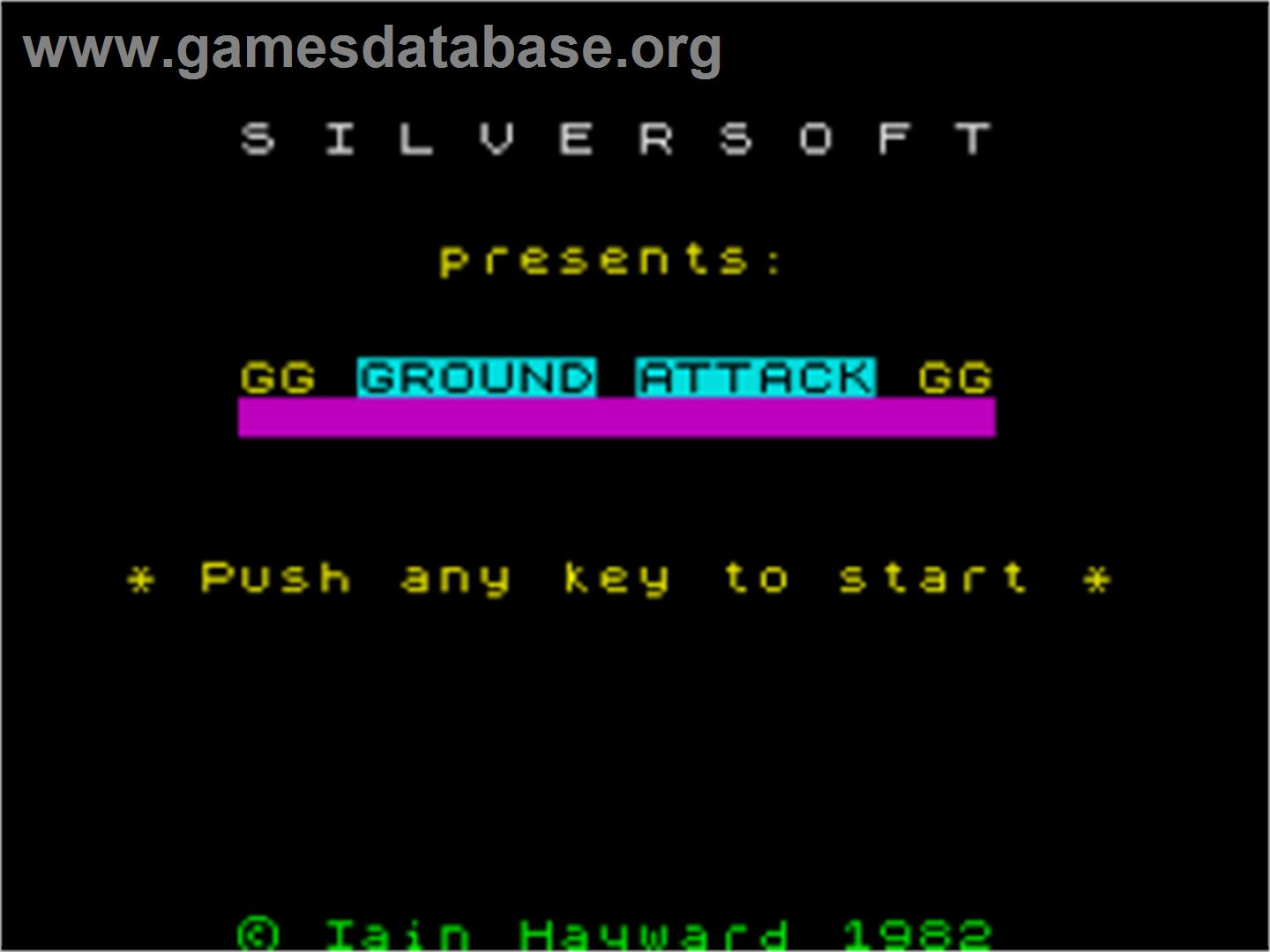Ground Attack - Sinclair ZX Spectrum - Artwork - Title Screen