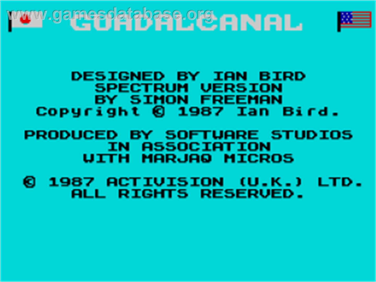 Guadalcanal - Sinclair ZX Spectrum - Artwork - Title Screen
