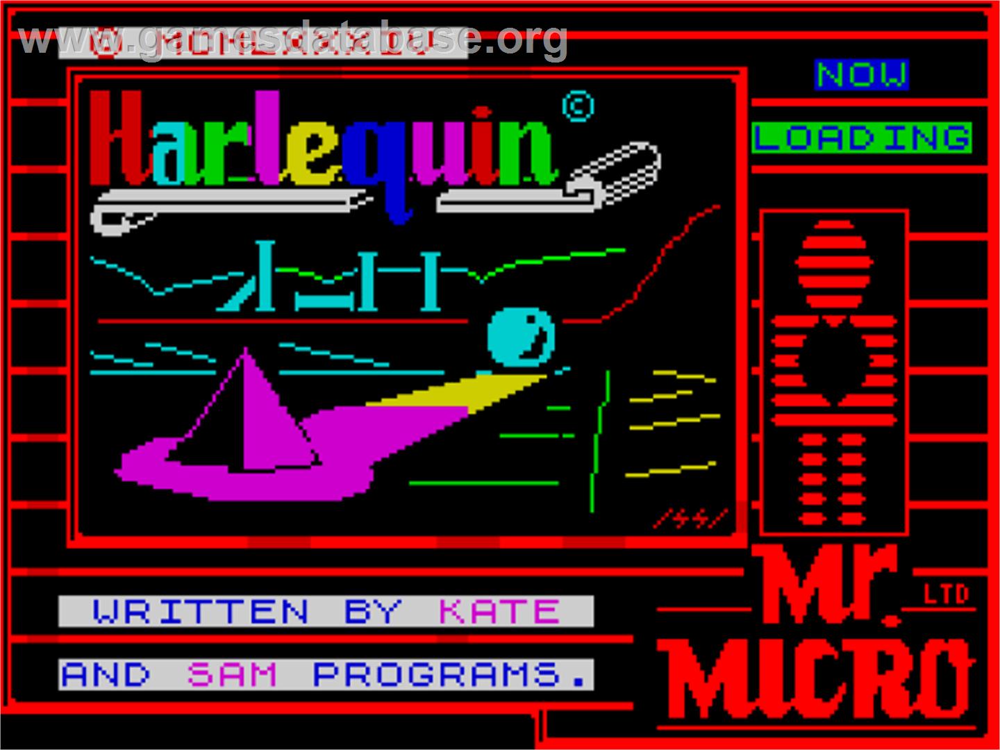 Harlequin - Sinclair ZX Spectrum - Artwork - Title Screen