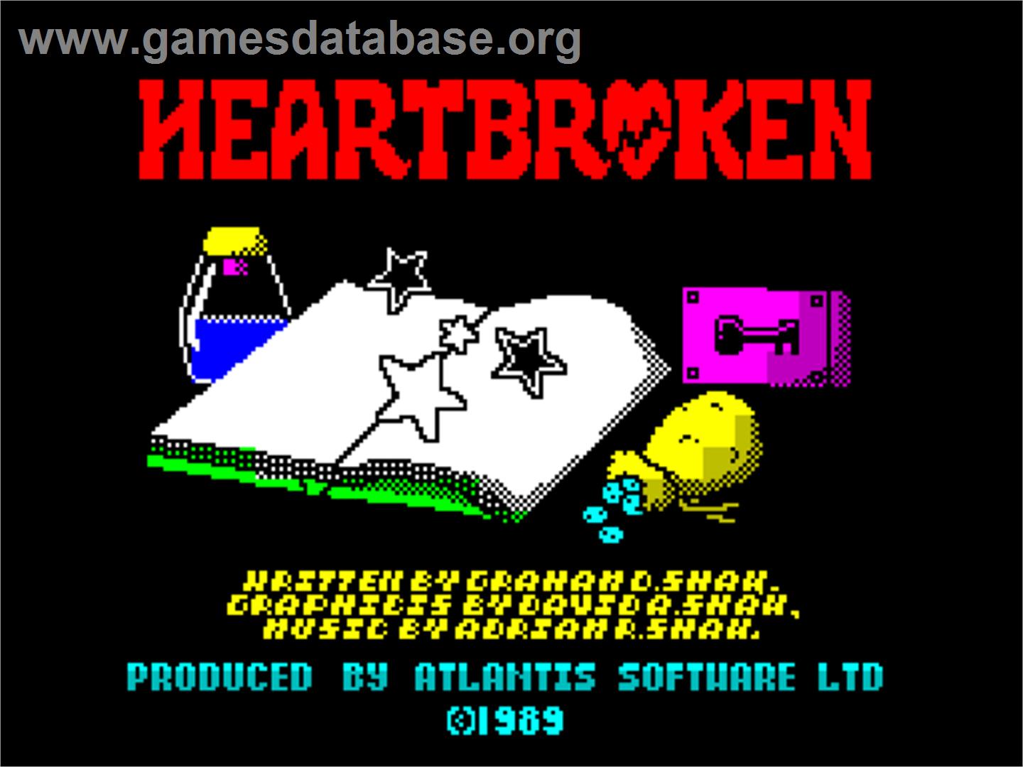 Heartbroken - Sinclair ZX Spectrum - Artwork - Title Screen