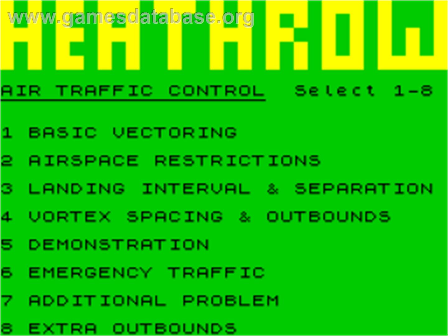 Heathrow Air Traffic Control - Sinclair ZX Spectrum - Artwork - Title Screen