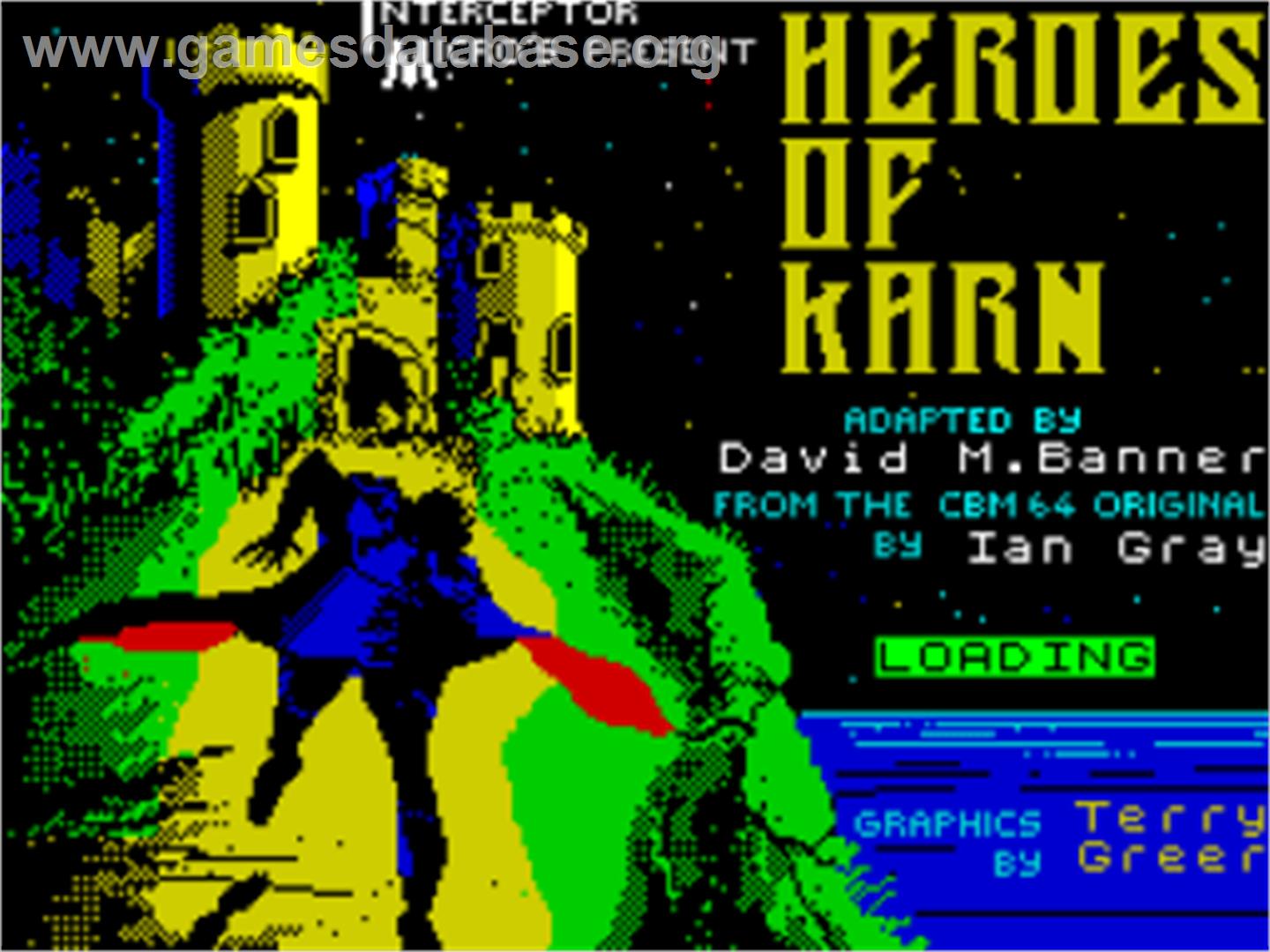 Heroes of Karn - Sinclair ZX Spectrum - Artwork - Title Screen
