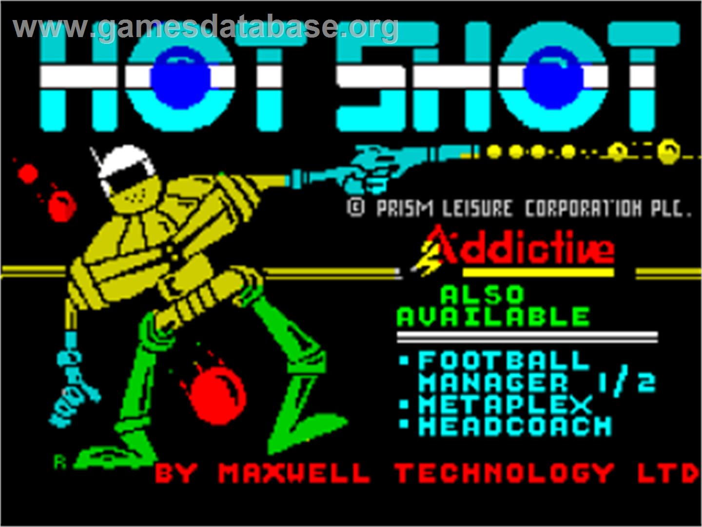 Hot-shot - Sinclair ZX Spectrum - Artwork - Title Screen