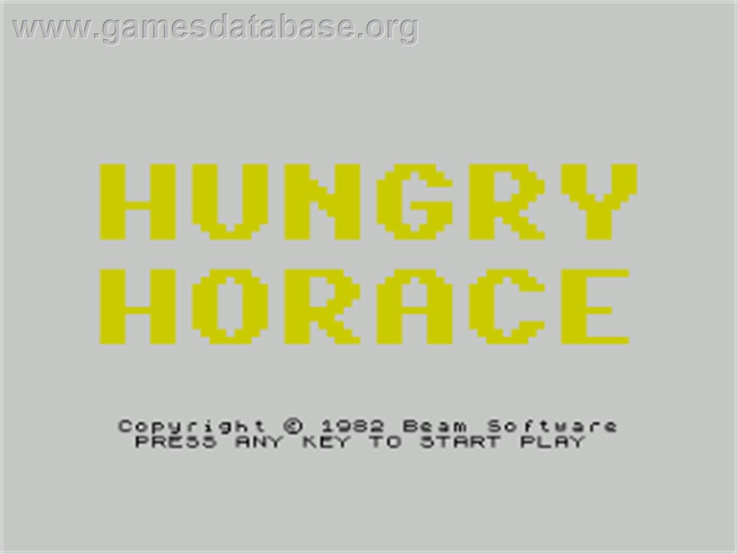 Hungry Horace - Sinclair ZX Spectrum - Artwork - Title Screen