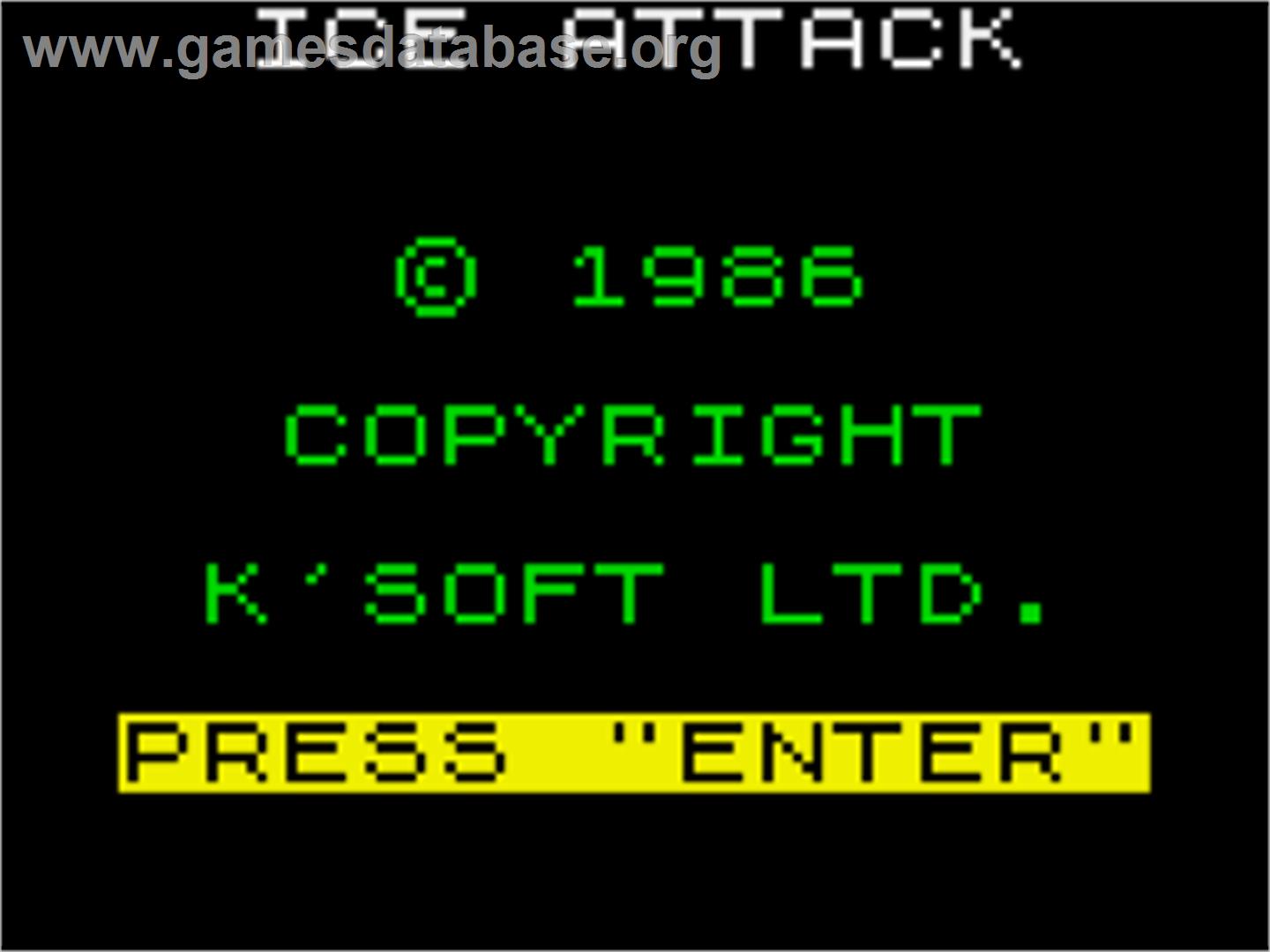 Ice Attack - Sinclair ZX Spectrum - Artwork - Title Screen
