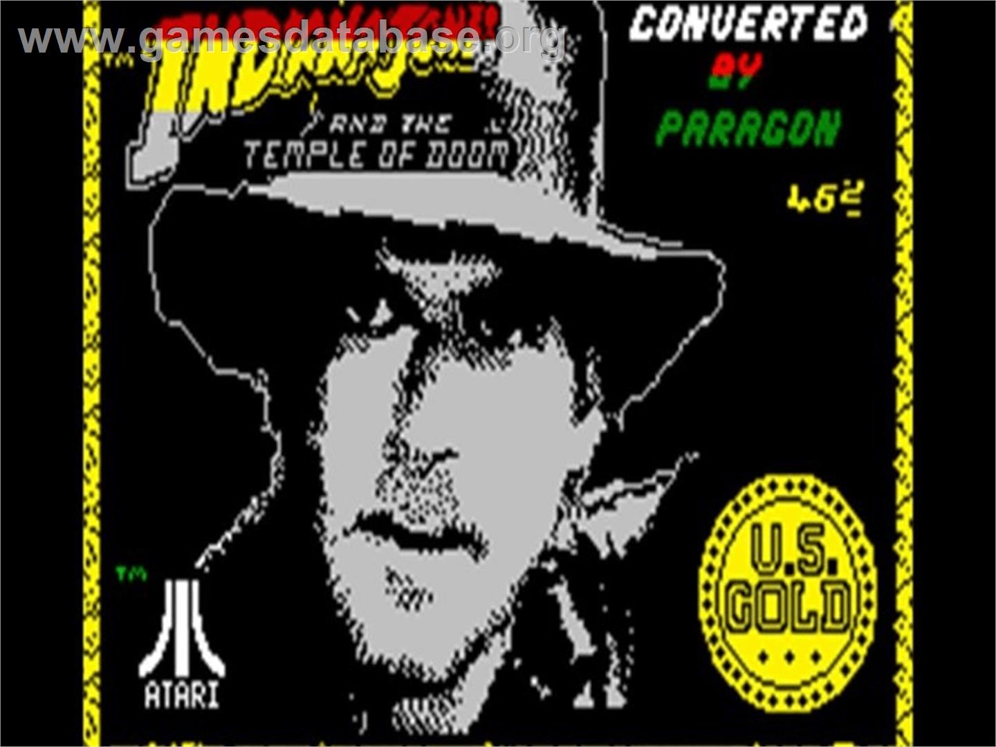 Indiana Jones And The Temple Of Doom - Sinclair ZX Spectrum - Artwork - Title Screen
