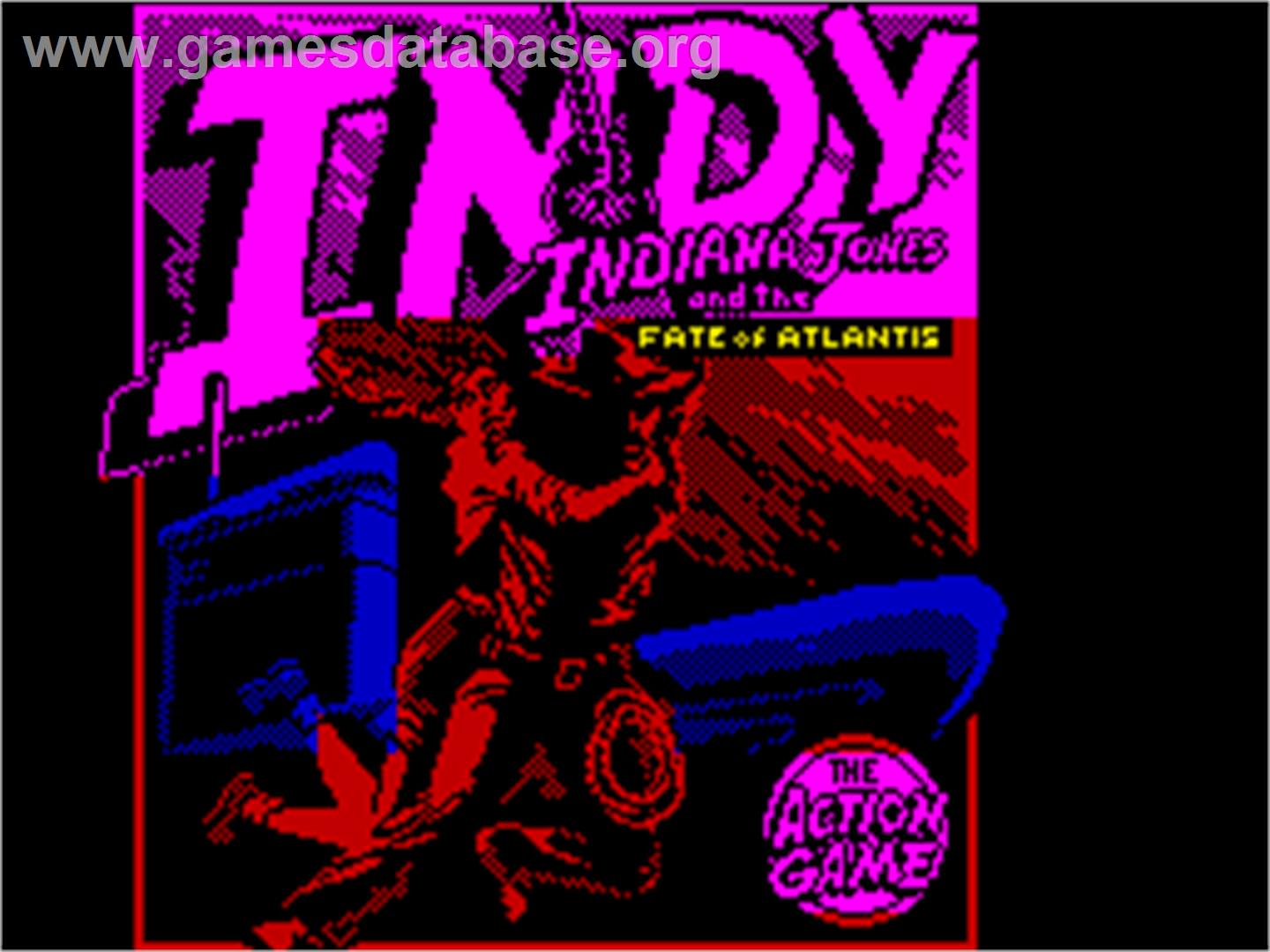 Indiana Jones and The Fate of Atlantis: The Action Game - Sinclair ZX Spectrum - Artwork - Title Screen