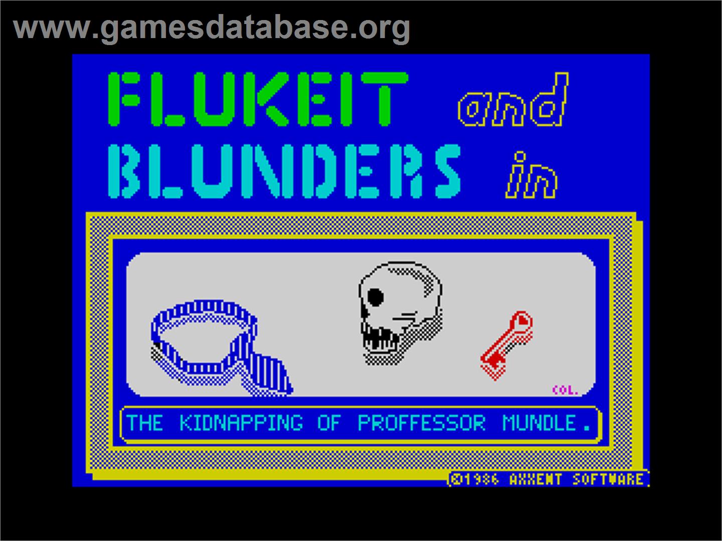 Inspector Flukeit - Sinclair ZX Spectrum - Artwork - Title Screen