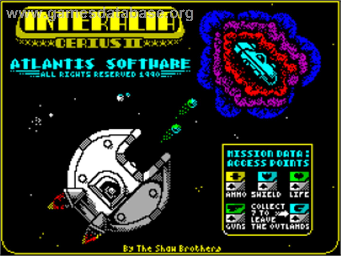 Interalia - Cerius 2 - Sinclair ZX Spectrum - Artwork - Title Screen
