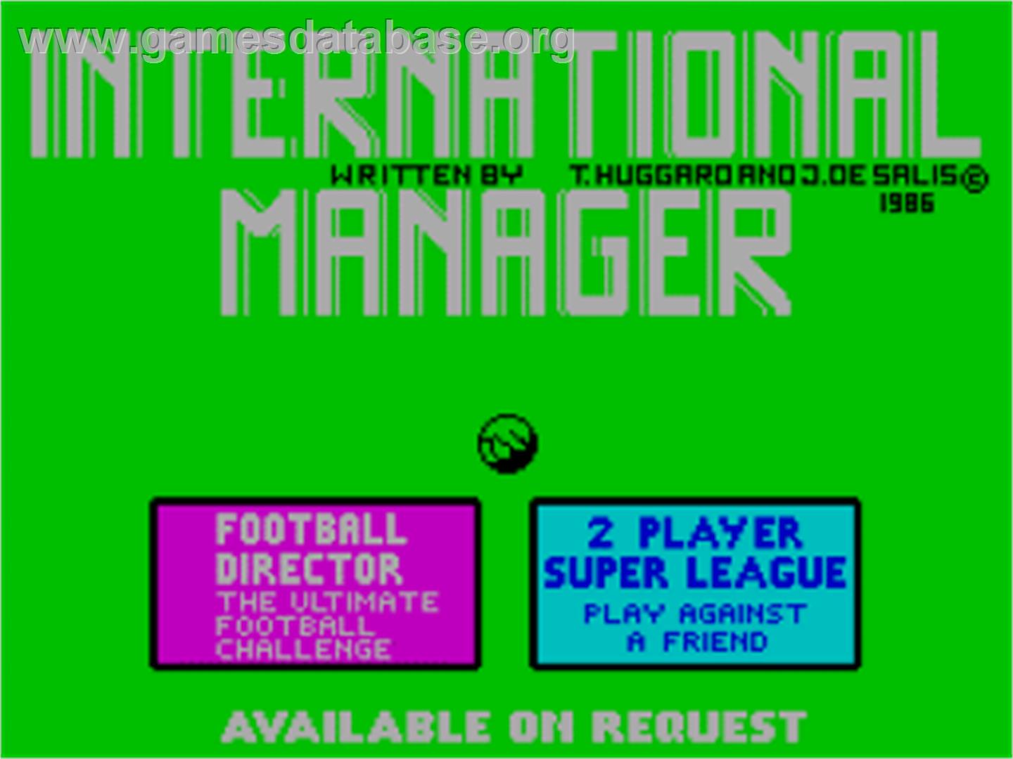 International Manager - Sinclair ZX Spectrum - Artwork - Title Screen