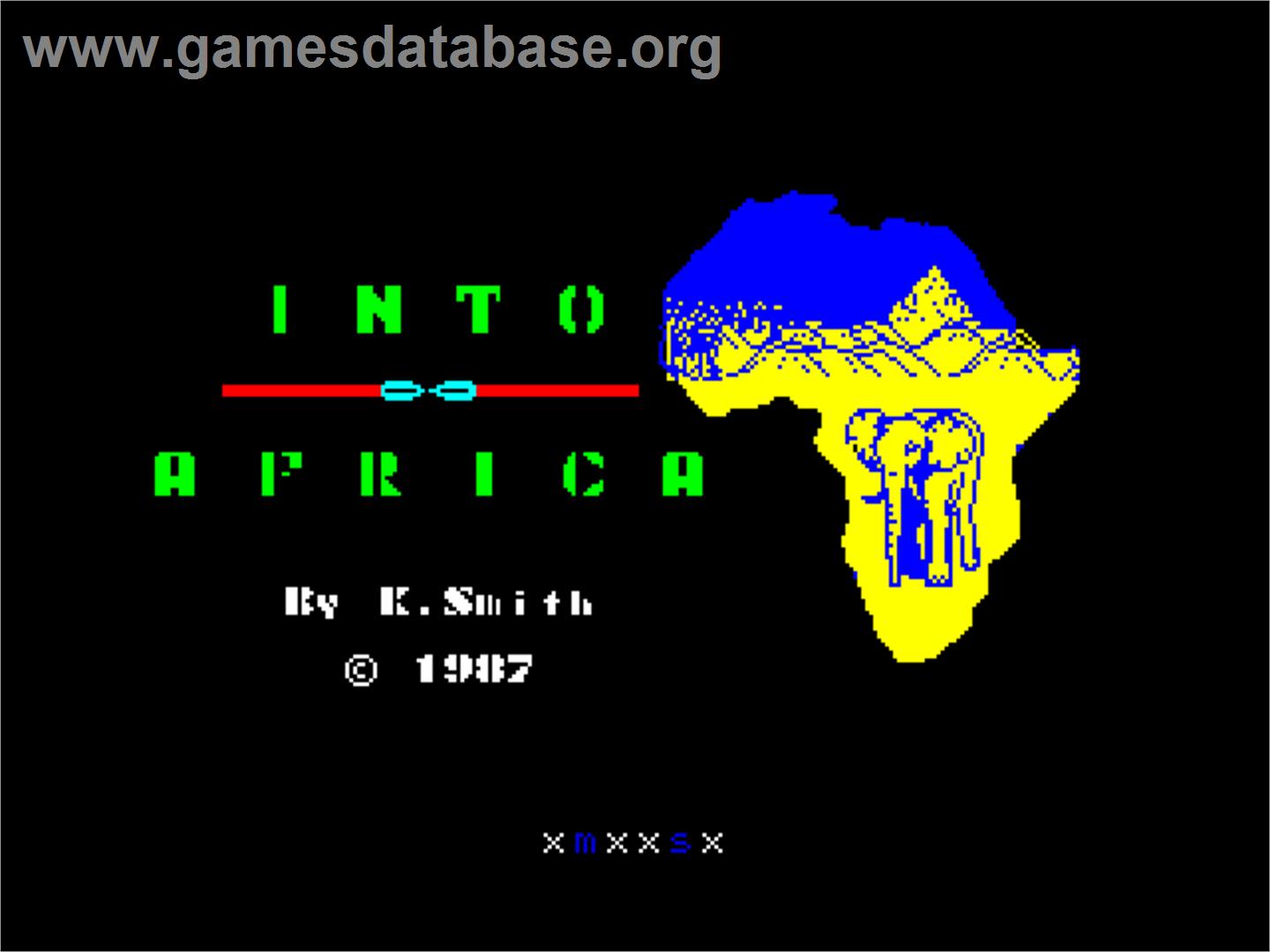 Into Africa - Sinclair ZX Spectrum - Artwork - Title Screen
