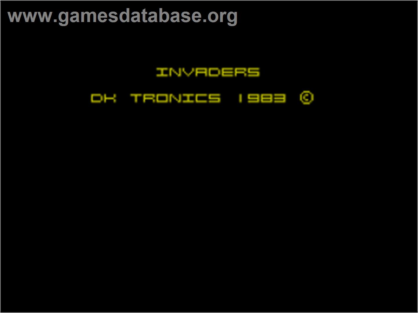 Invaders (dk'tronics) - Sinclair ZX Spectrum - Artwork - Title Screen