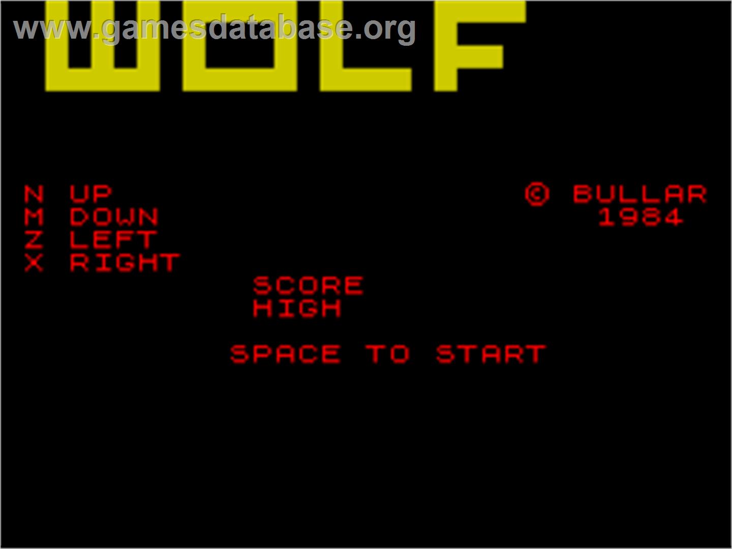 It's The Wooluf! - Sinclair ZX Spectrum - Artwork - Title Screen