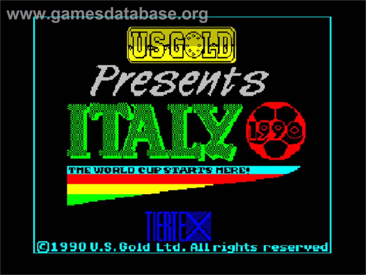 Italy 1990 - Sinclair ZX Spectrum - Artwork - Title Screen