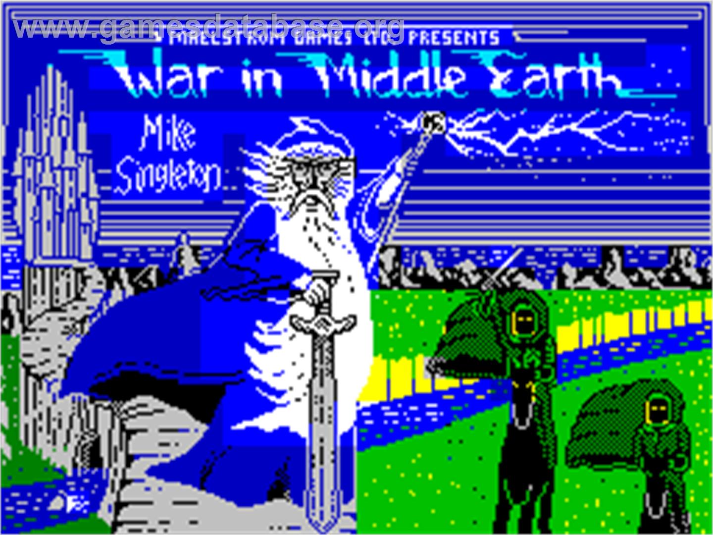J.R.R. Tolkien's War in Middle Earth - Sinclair ZX Spectrum - Artwork - Title Screen