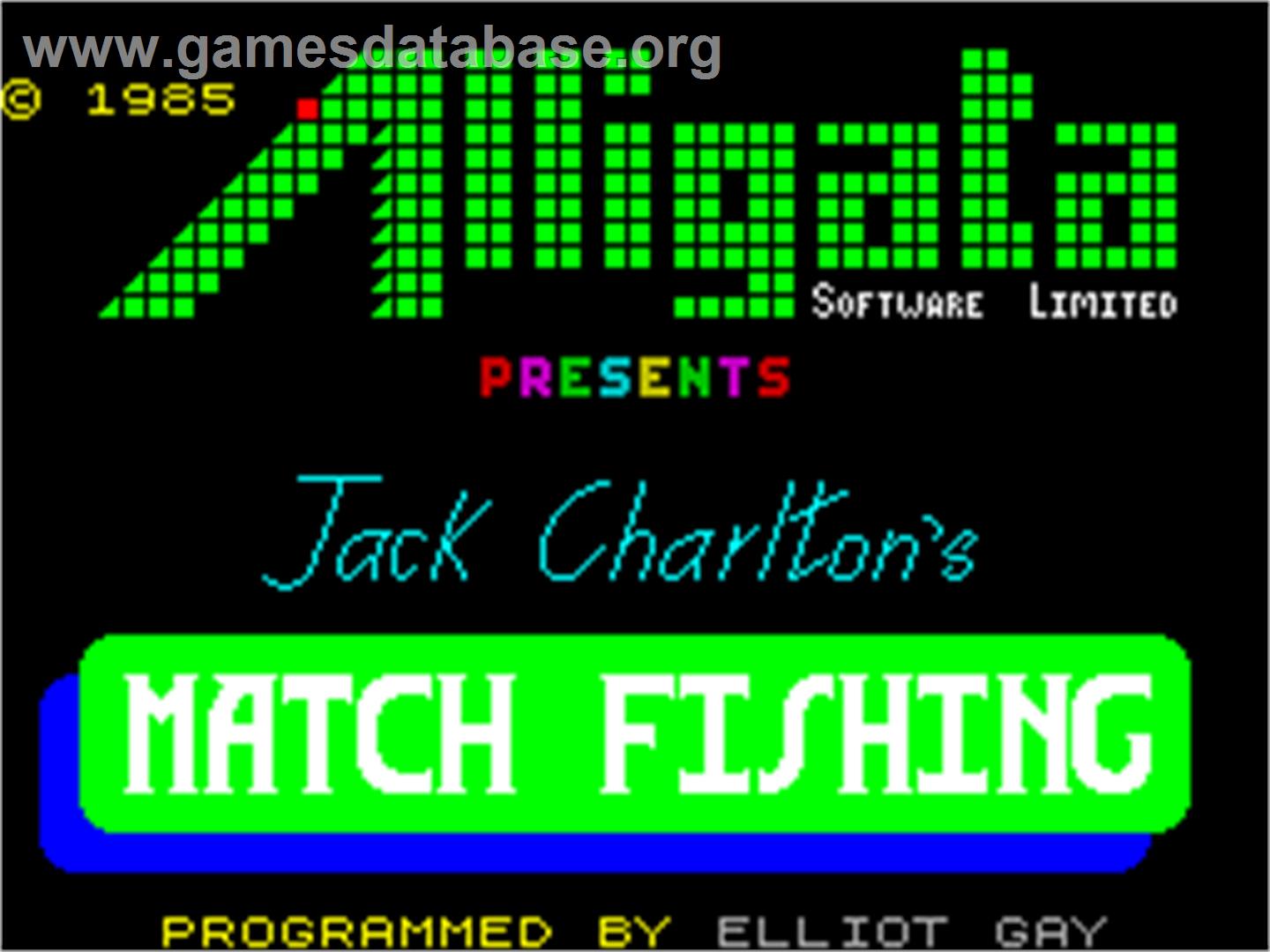 Jack Charlton's Match Fishing - Sinclair ZX Spectrum - Artwork - Title Screen