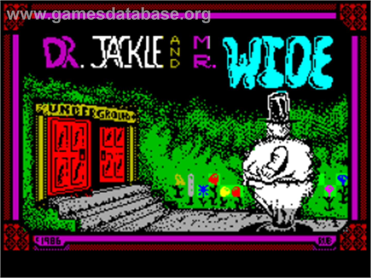 Jackle and Wide - Sinclair ZX Spectrum - Artwork - Title Screen