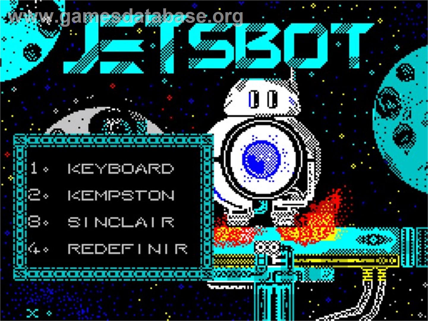 JetSBOT - Sinclair ZX Spectrum - Artwork - Title Screen