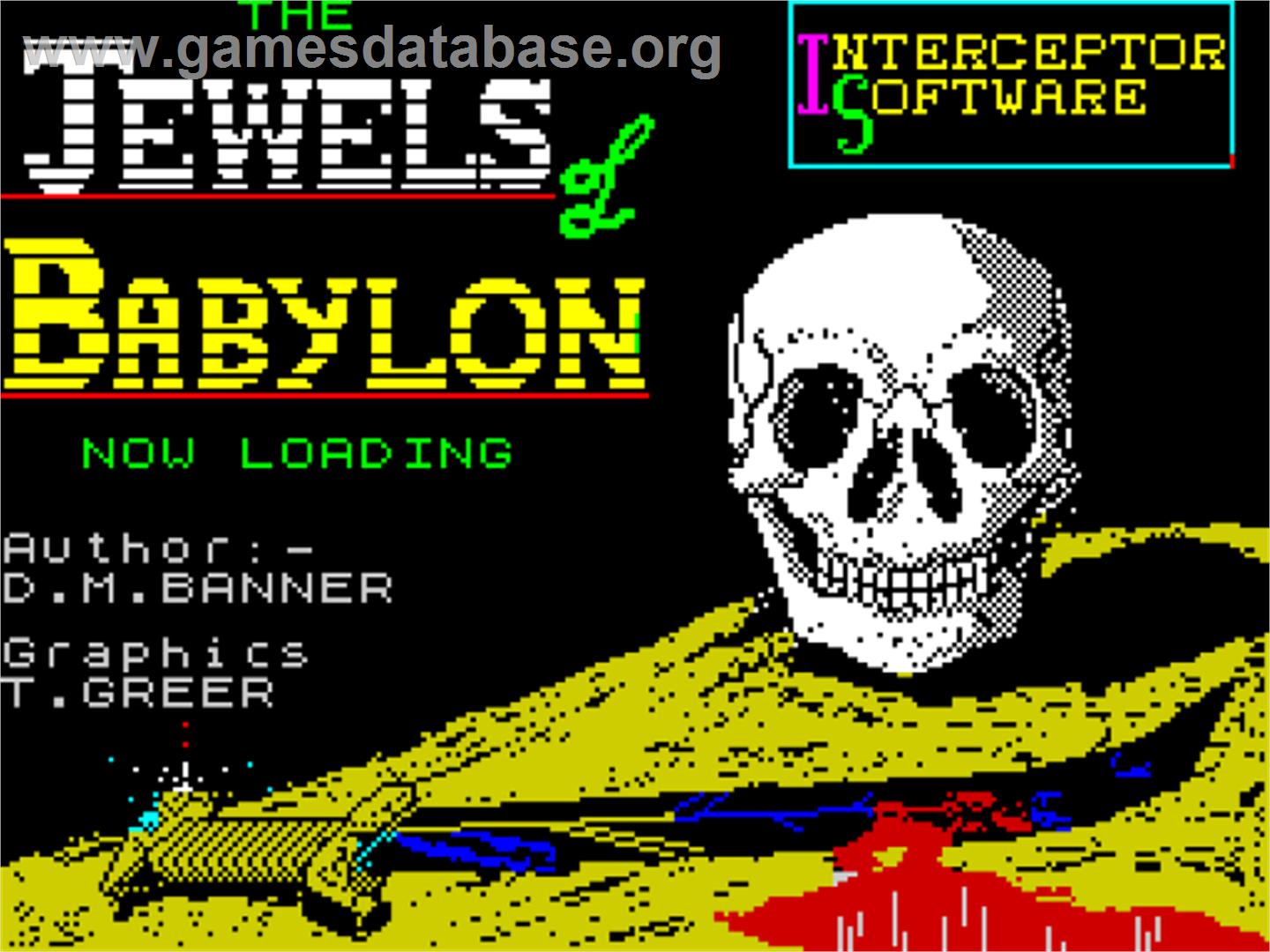 Jewels Of Babylon - Sinclair ZX Spectrum - Artwork - Title Screen