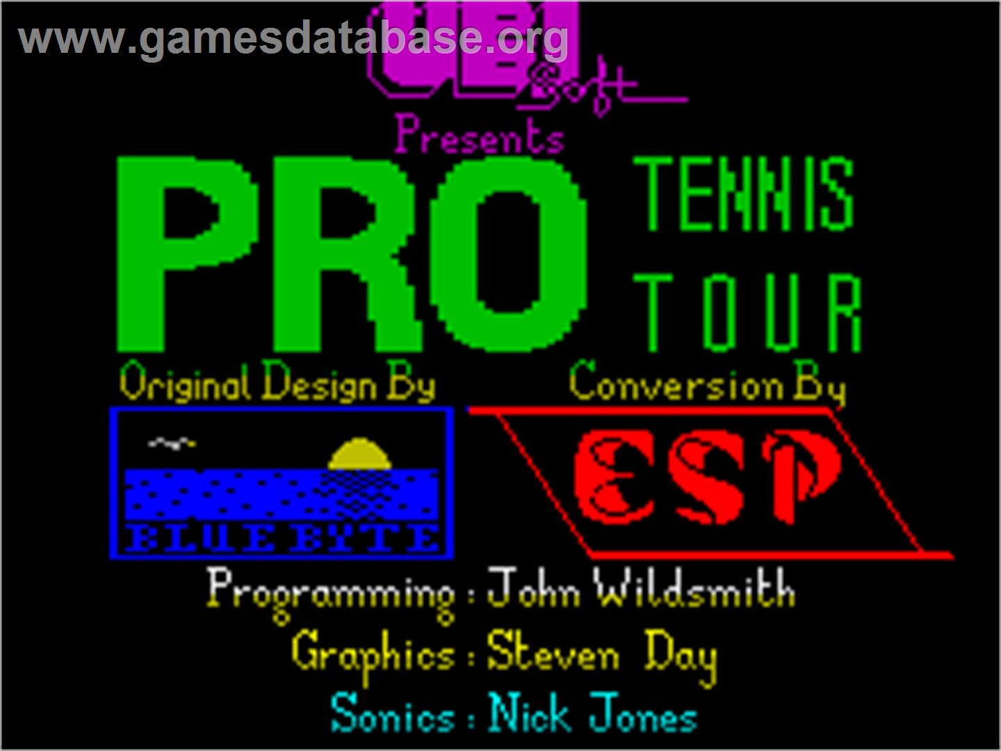 Jimmy Connors Pro Tennis Tour - Sinclair ZX Spectrum - Artwork - Title Screen