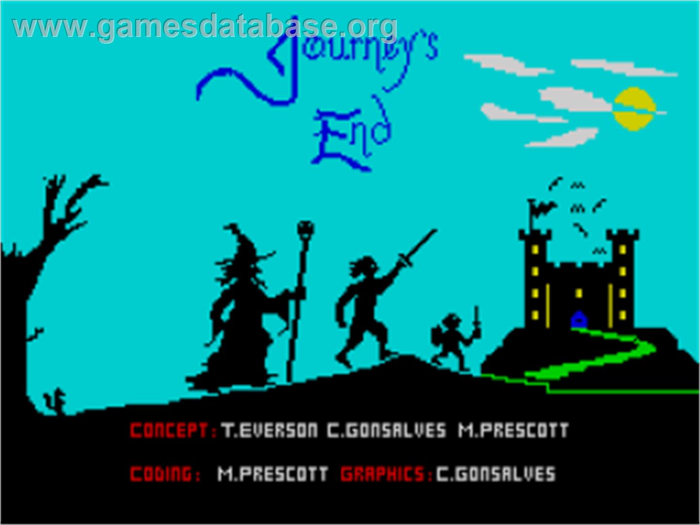 Journey's End - Sinclair ZX Spectrum - Artwork - Title Screen