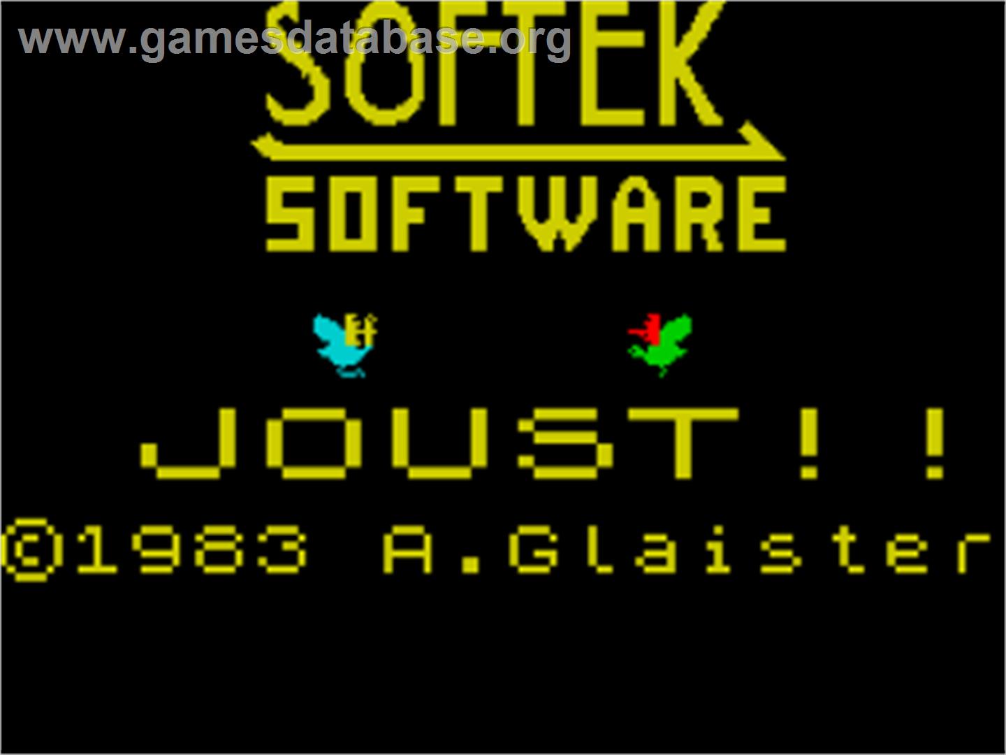 Joust - Sinclair ZX Spectrum - Artwork - Title Screen