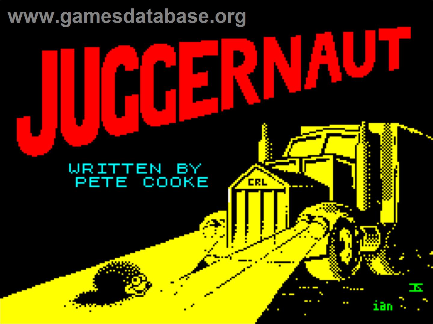 Juggernaut - Sinclair ZX Spectrum - Artwork - Title Screen