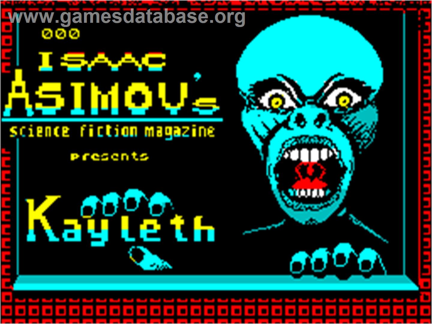 Kayleth - Sinclair ZX Spectrum - Artwork - Title Screen