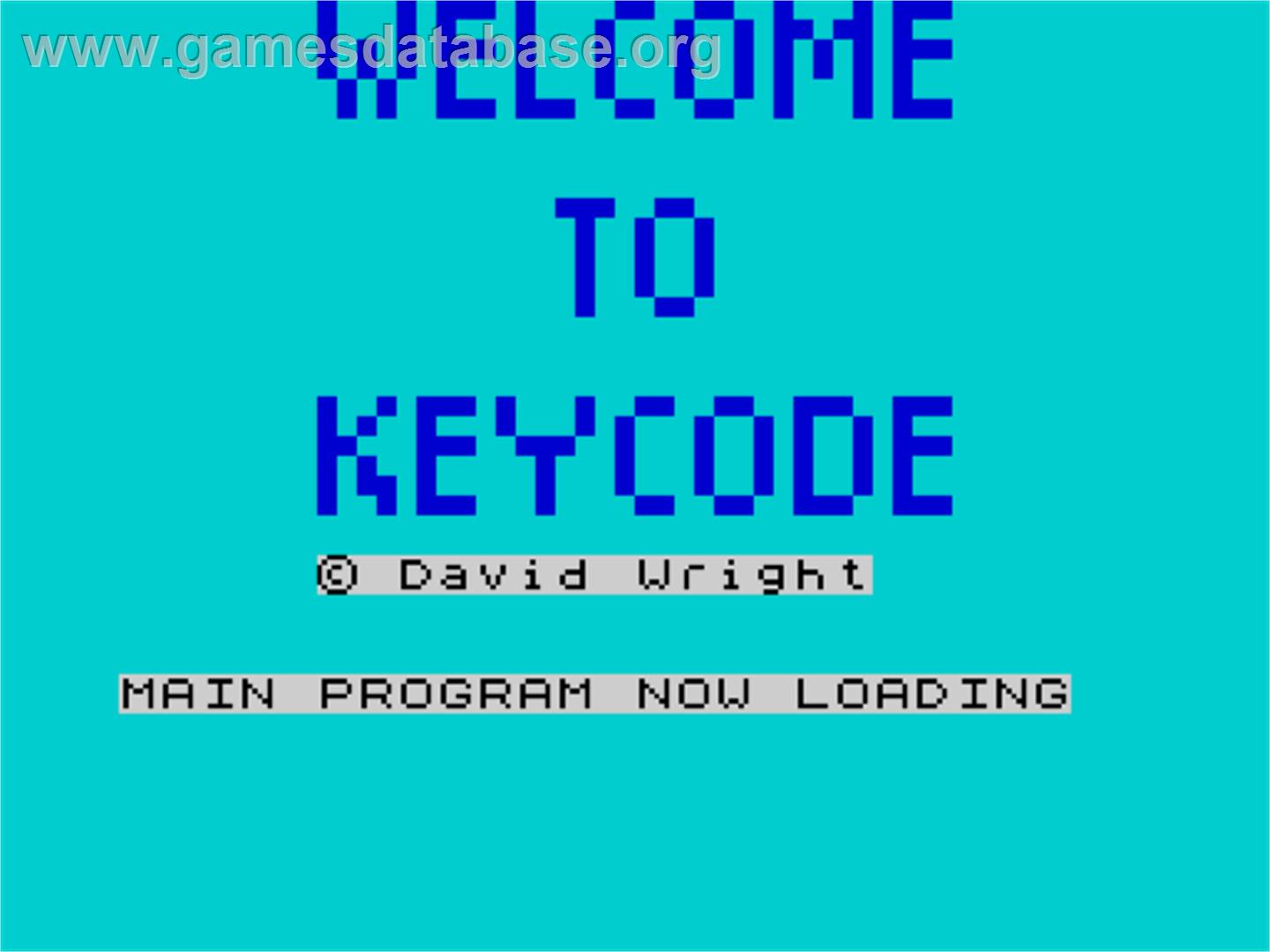 Keycode - Sinclair ZX Spectrum - Artwork - Title Screen
