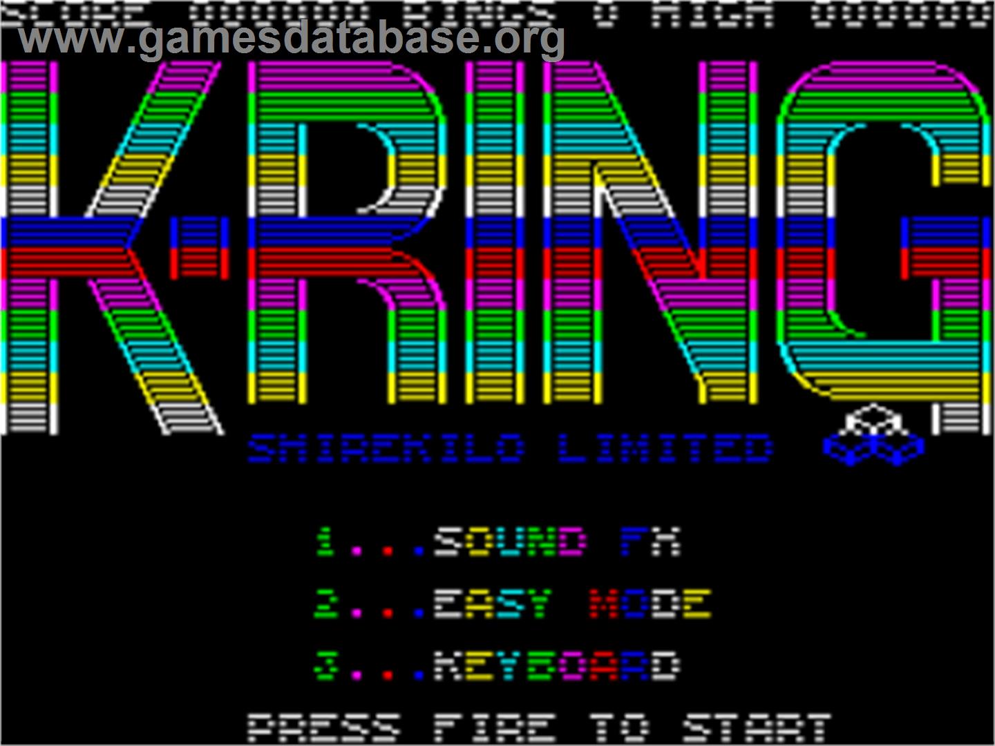Killer Ring - Sinclair ZX Spectrum - Artwork - Title Screen