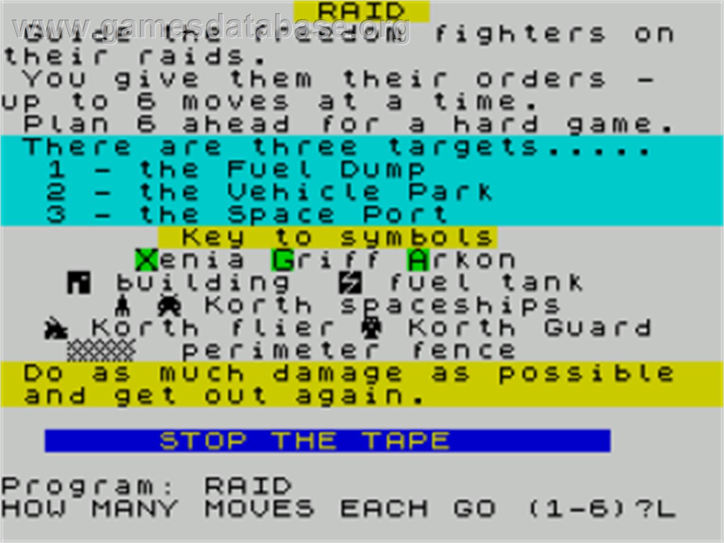 Korth Trilogy, The 1 - Escape From Arkaron - Sinclair ZX Spectrum - Artwork - Title Screen