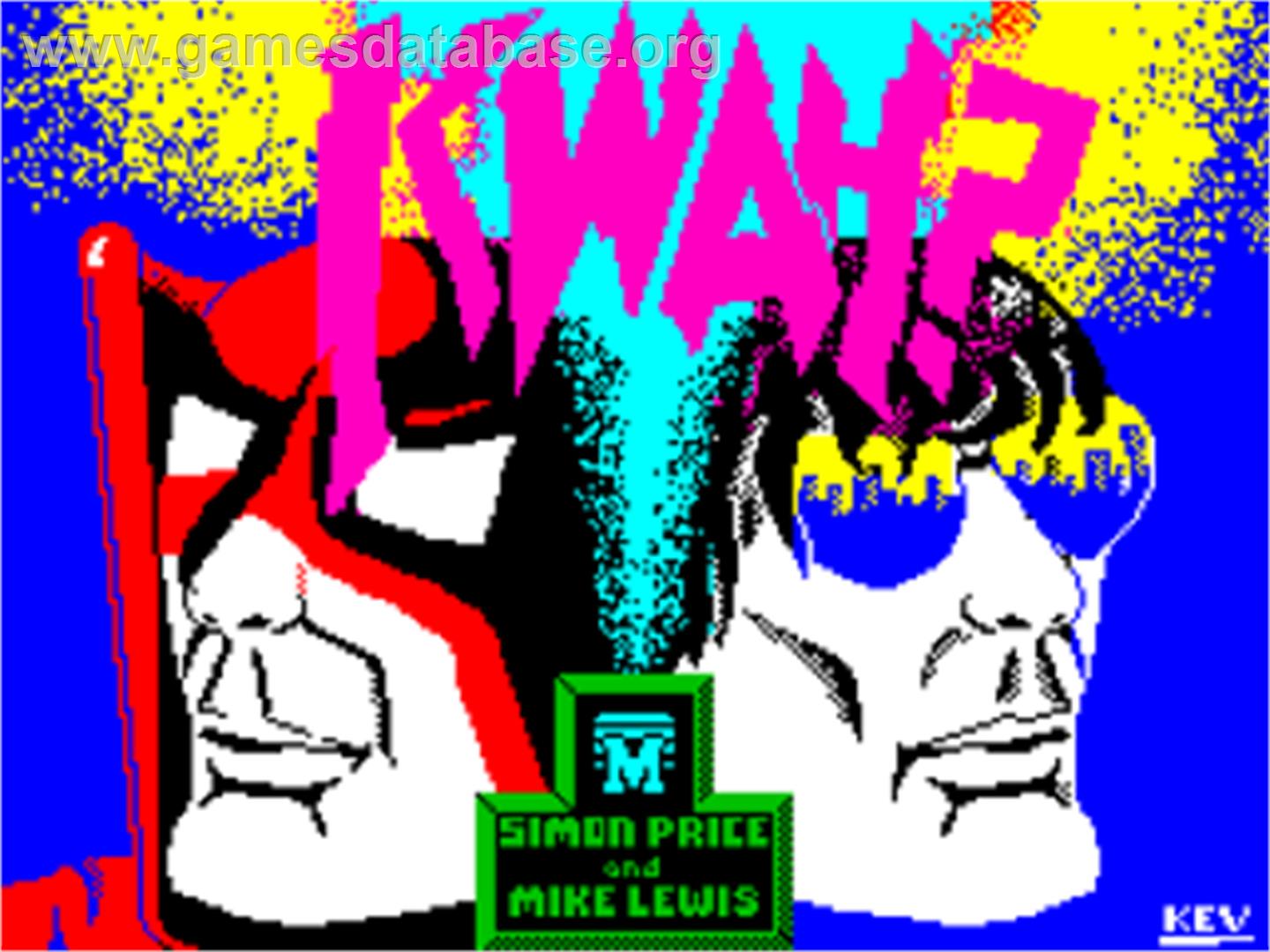 Kwah! - Sinclair ZX Spectrum - Artwork - Title Screen