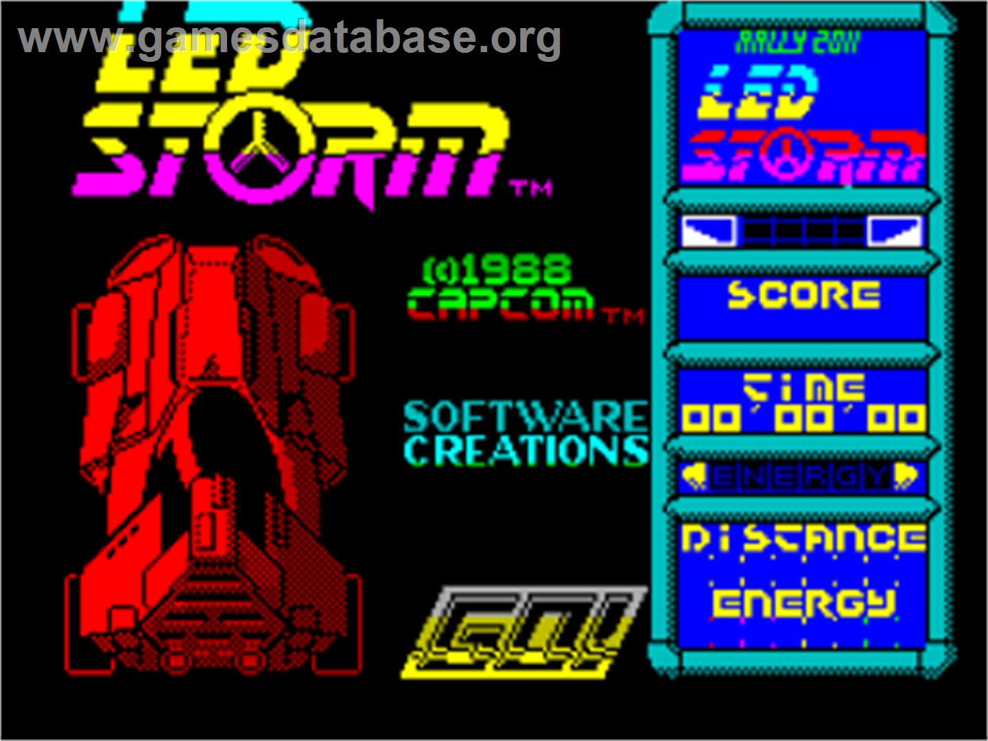 L.E.D. Storm - Sinclair ZX Spectrum - Artwork - Title Screen