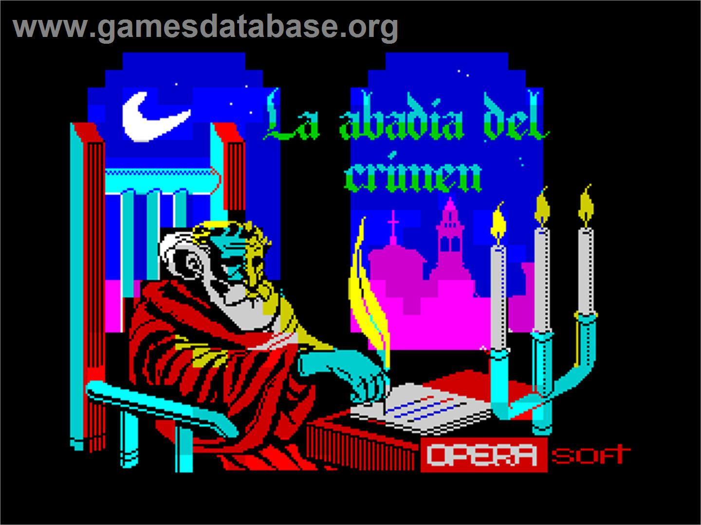 La Abadía del Crimen - Sinclair ZX Spectrum - Artwork - Title Screen