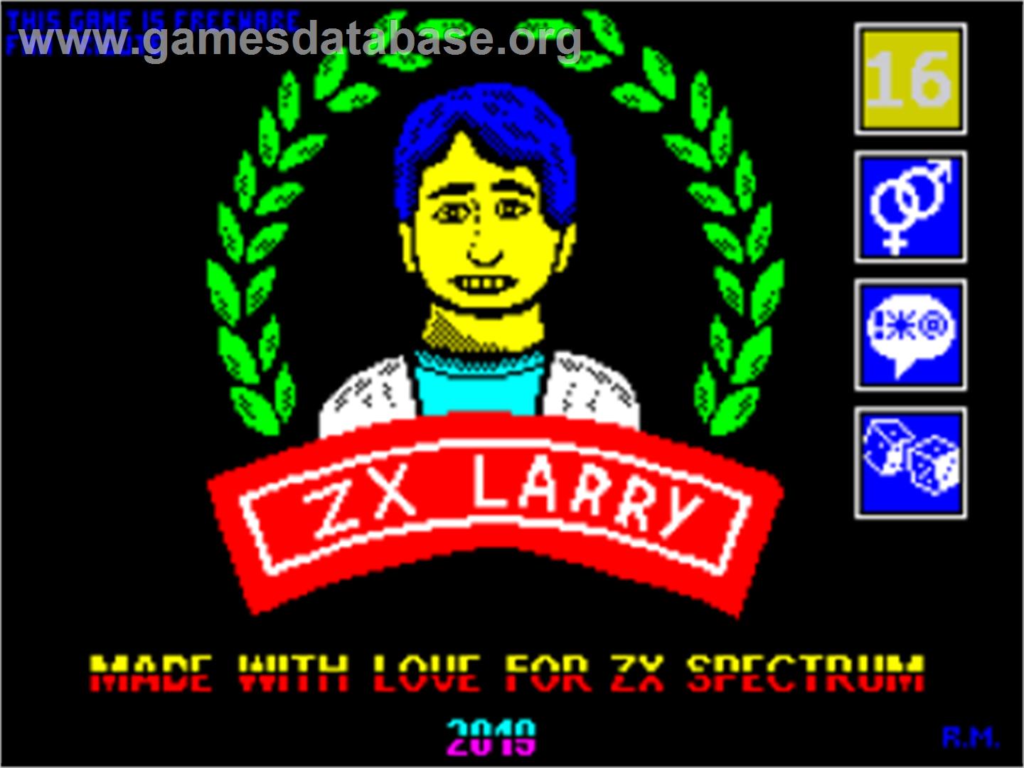 Larry - Sinclair ZX Spectrum - Artwork - Title Screen