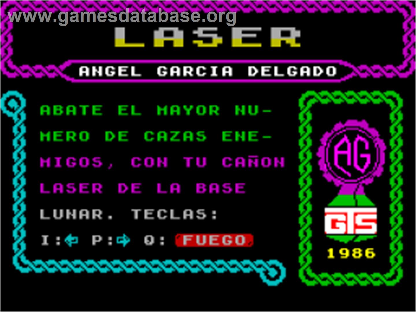 Laser - Sinclair ZX Spectrum - Artwork - Title Screen