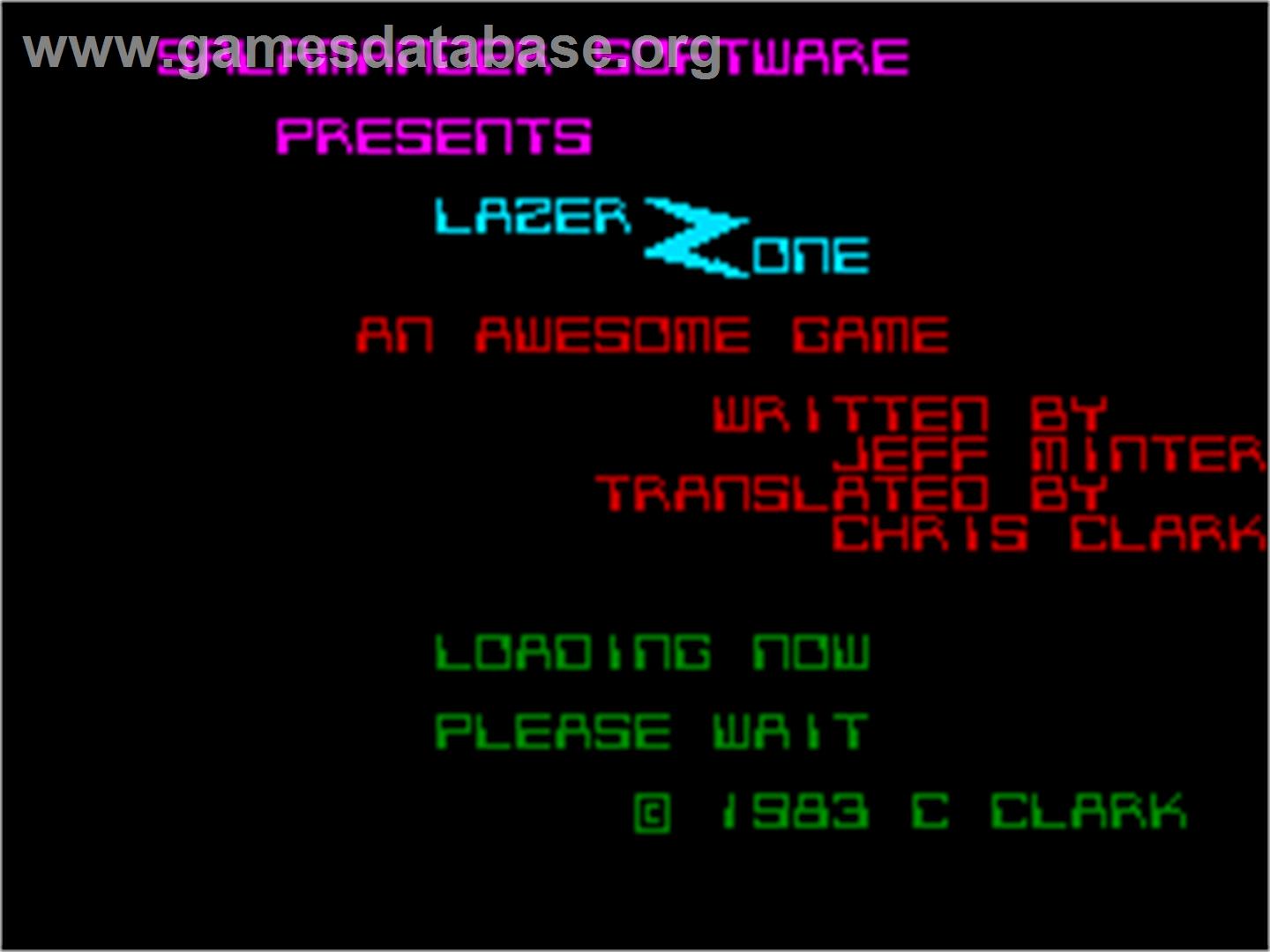 Laser Zone - Sinclair ZX Spectrum - Artwork - Title Screen