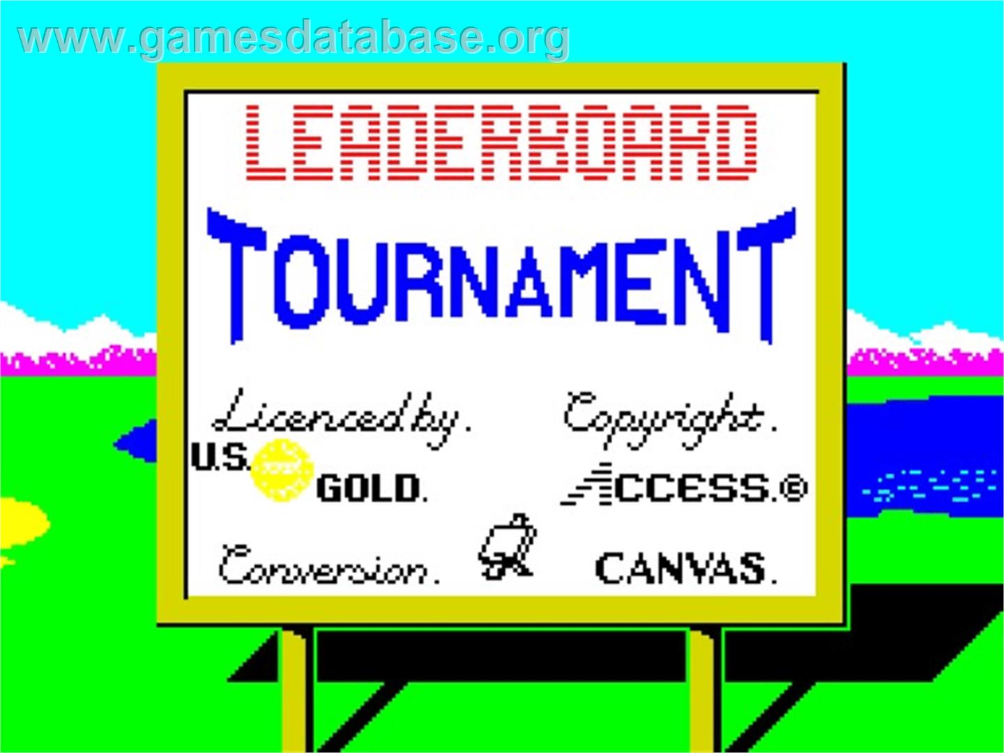 Leader Board Tournament - Sinclair ZX Spectrum - Artwork - Title Screen