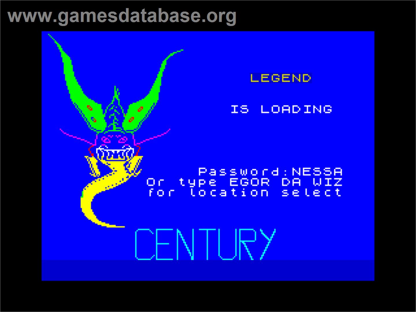 Legend - Part 1 - Sinclair ZX Spectrum - Artwork - Title Screen
