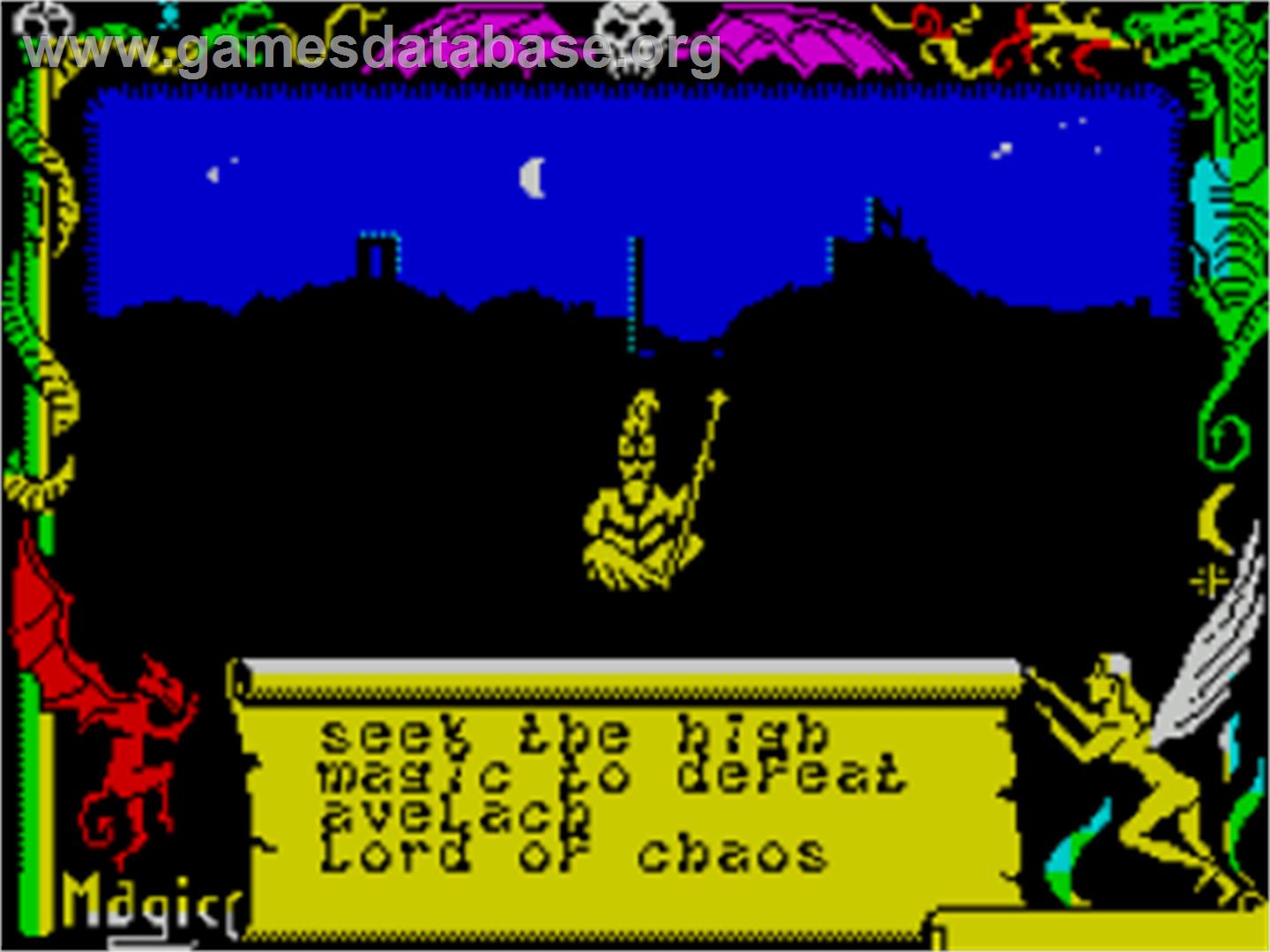 Legend Of Avalon, The - Sinclair ZX Spectrum - Artwork - Title Screen