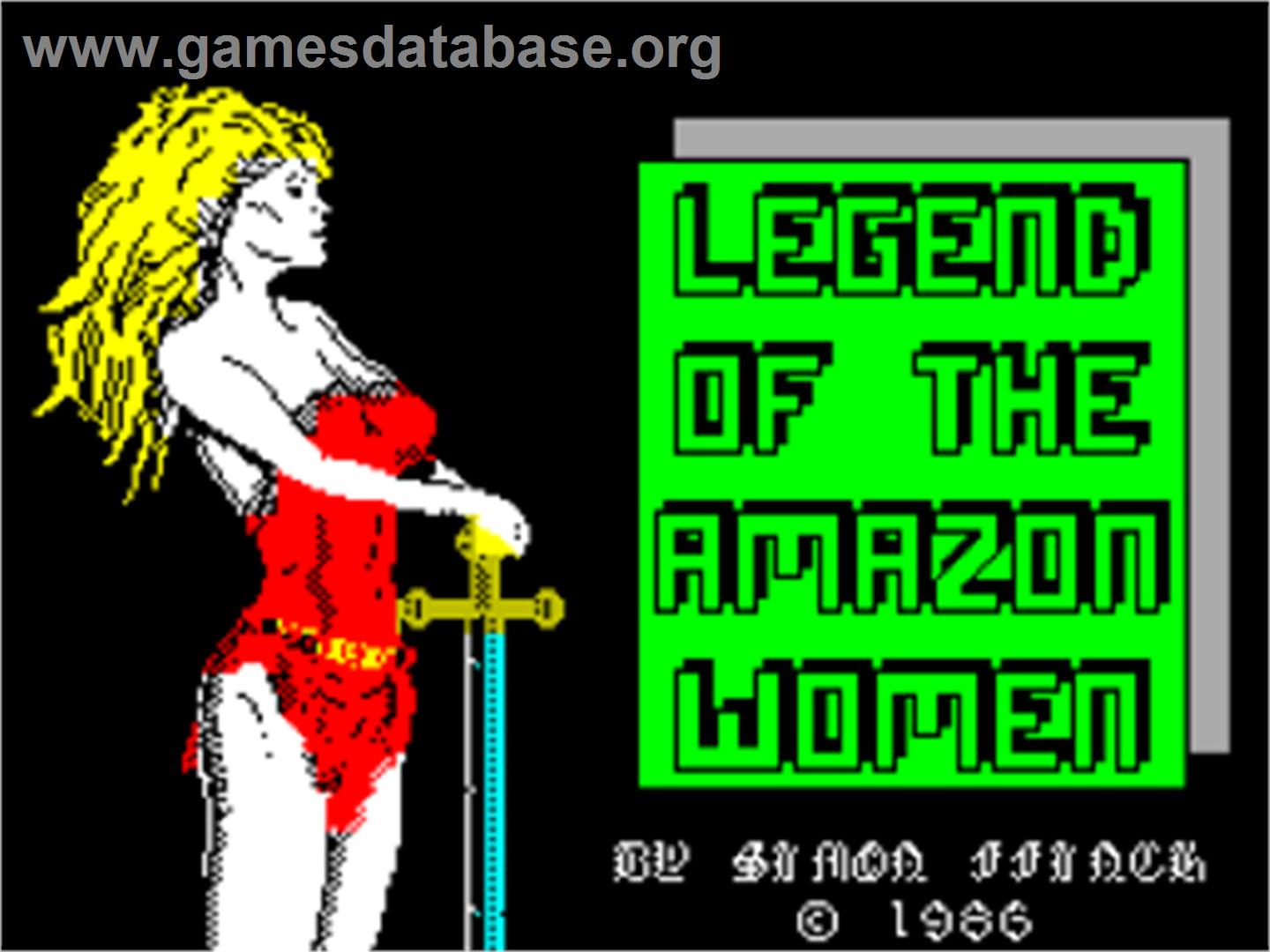 Legend Of The Amazon Women - Sinclair ZX Spectrum - Artwork - Title Screen