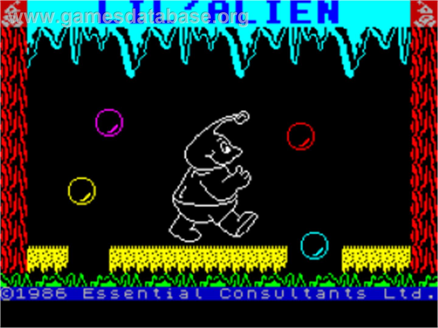 Lil' Alien - Sinclair ZX Spectrum - Artwork - Title Screen