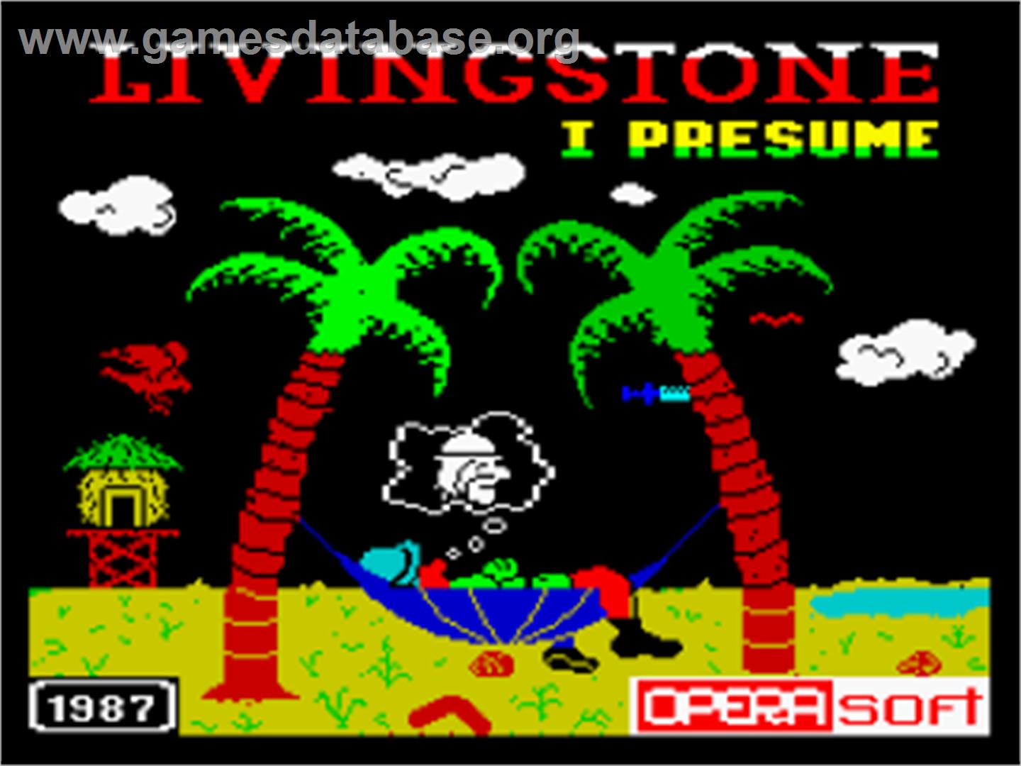 Livingstone, I Presume? - Sinclair ZX Spectrum - Artwork - Title Screen