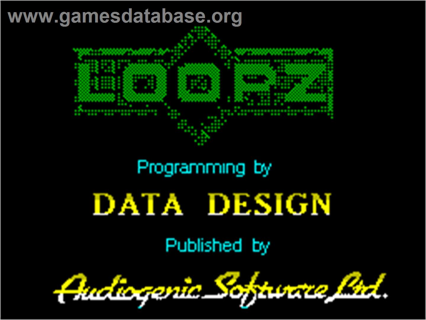 Loopz - Sinclair ZX Spectrum - Artwork - Title Screen